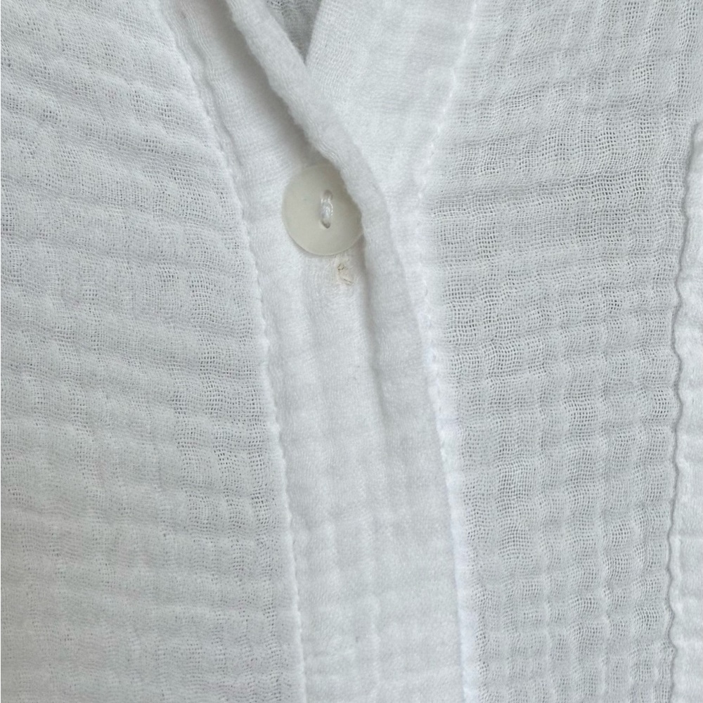 Shade & Shore Women's White Gauze Button-Up Swim Coverup - Picture 4 of 4
